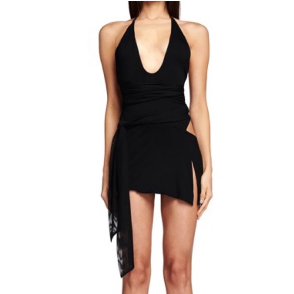I.AM.GIA Black Backless Halter Mini Dress